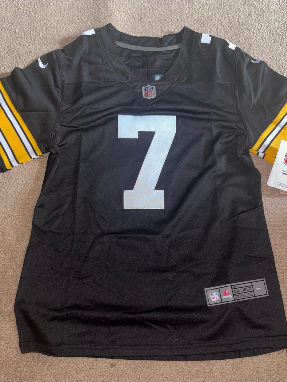NFL Pittsburgh Steelers, Ben Roethlisberger number seven women’s jersey